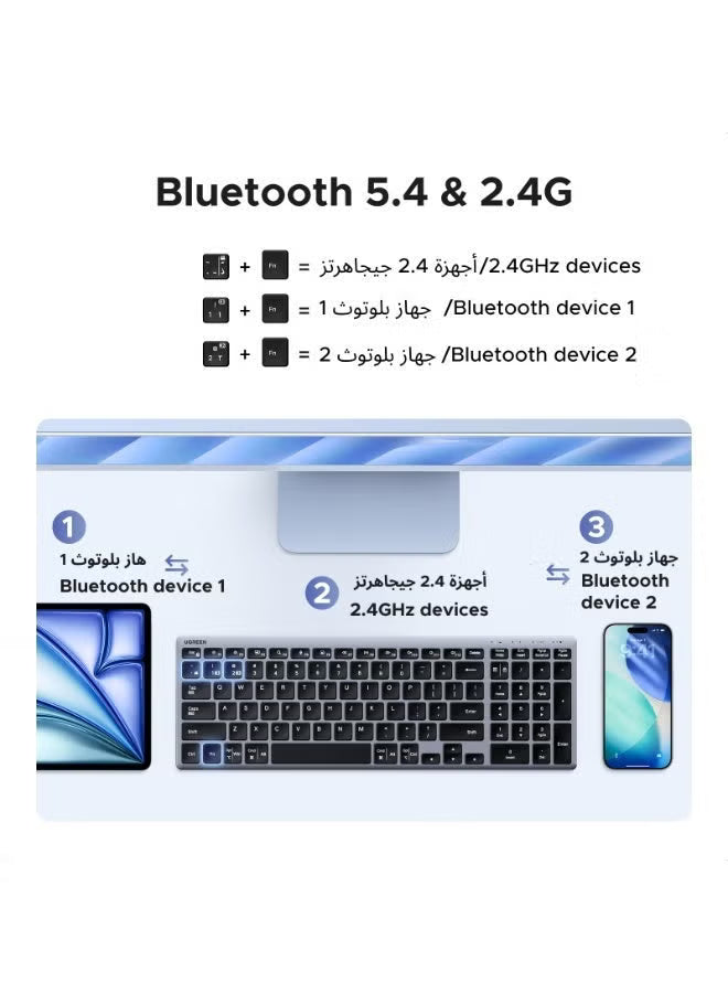 Foldable Bluetooth Keyboard for iOS, Android, Windows, Mac, iPad, iPhone, Tablet & Laptop