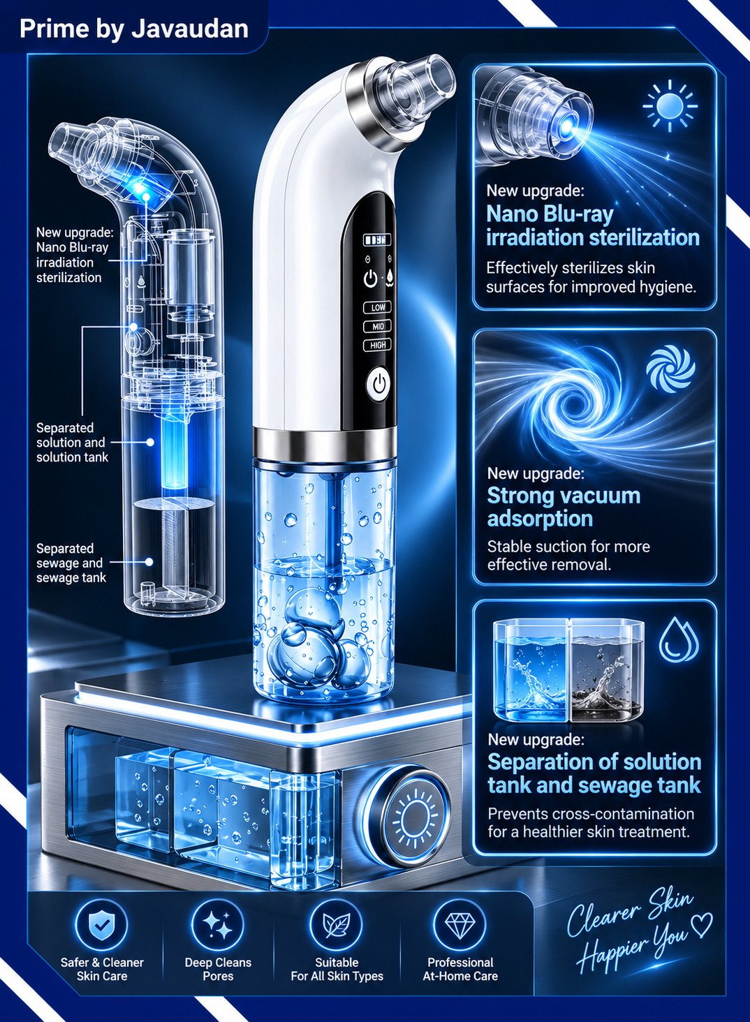 Electric Blackhead Remover Vacuum Pore Cleaner – USB Rechargeable